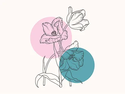 Beautiful flower one line art with color flower color line art continuous line continuous line art flower line art graphic design illustrator design minimalist line art one line art one line drawing portrait art