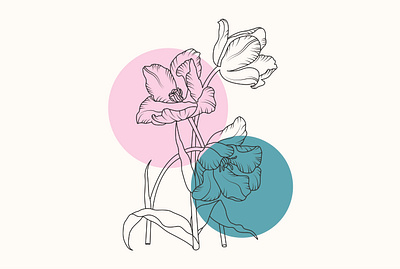 Beautiful flower one line art with color flower color line art continuous line continuous line art flower line art graphic design illustrator design minimalist line art one line art one line drawing portrait art