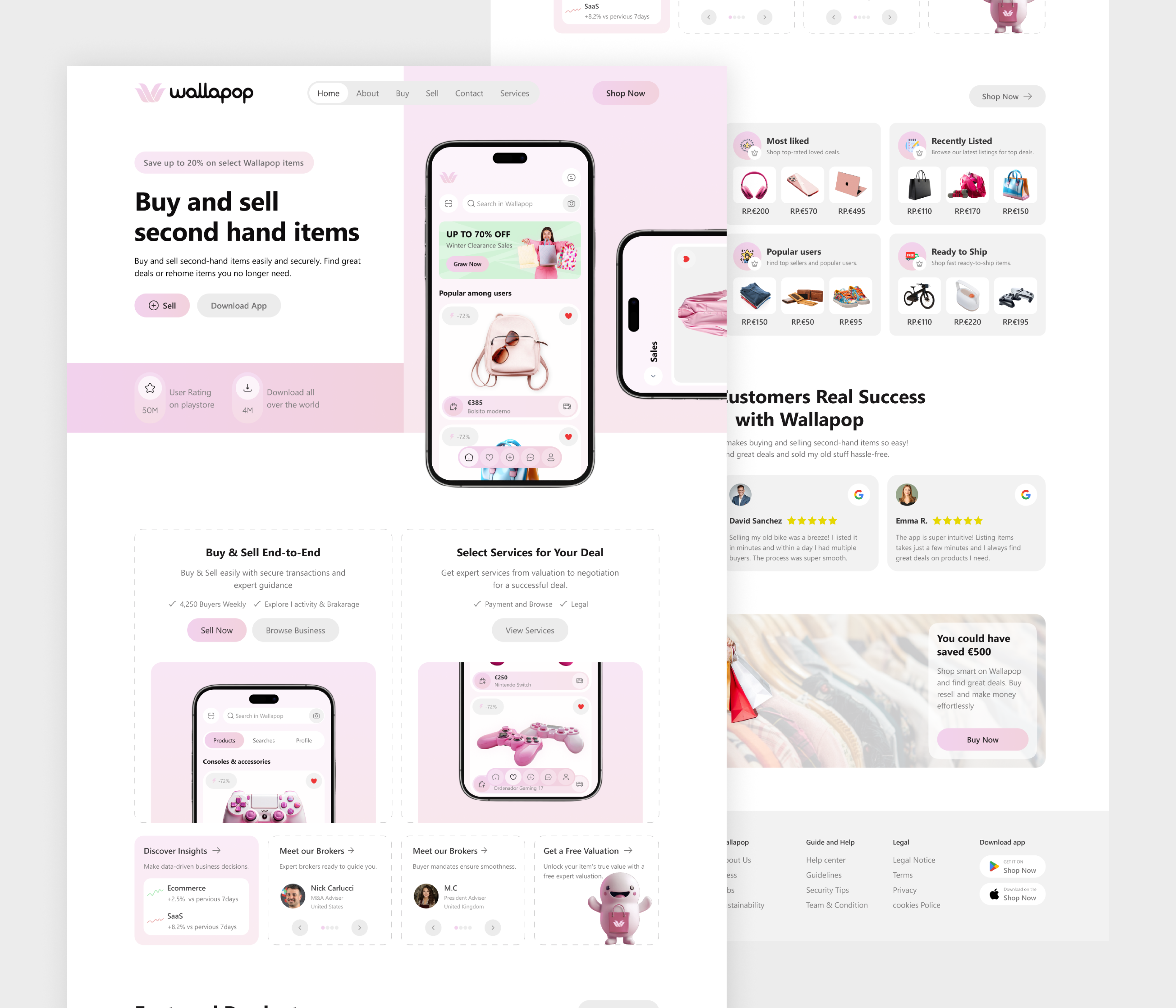 Wallapop- Ecommerce Sell & Buy Landing Page ecommerce ecommerce website landing page mobile modern design online shop product design sales sell buy landing page shop shopify shopping landing page wallapop sell buy web webdesign website