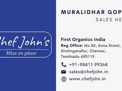 Chef John's Visiting Card branding graphic design