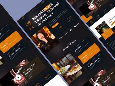 Restaurant Website Design burger cooking delivery food and drink food delivery app food delivery landing page food delivery service food order landing page pizza restaurant restaurant website ui design uiuz web design website design