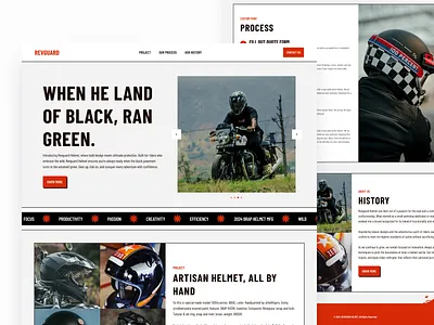 Revguard Helmet - Landing Page branding company profile dashboard design graphic design landing page logo mobile design typography ui ui design uidesign uiux ux ux design uxdesign web design webdesign website website design