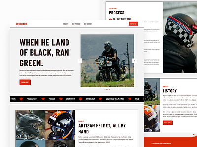 Revguard Helmet - Landing Page branding company profile dashboard design graphic design landing page logo mobile design typography ui ui design uidesign uiux ux ux design uxdesign web design webdesign website website design