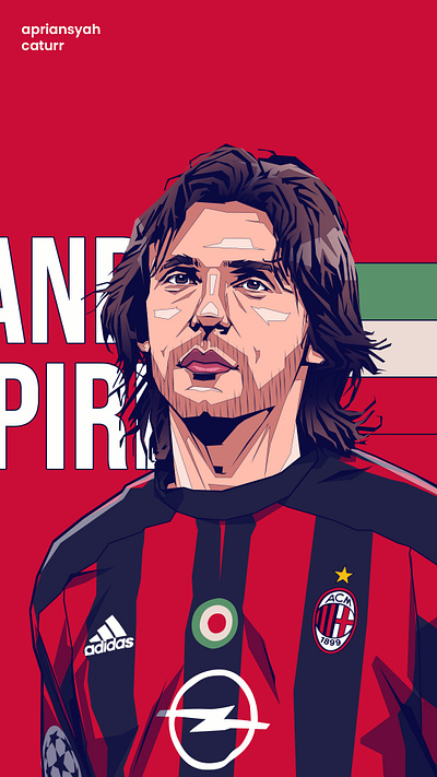 Vector Illustration Andrea Pirlo adobe photoshop design football football player graphic design illustration indonesia pirlo vector vector art