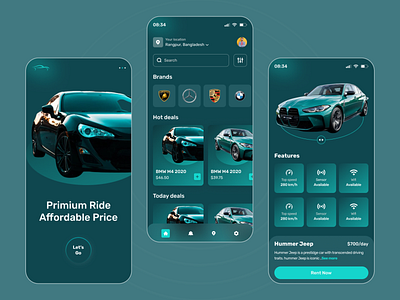 Car Rental App Concept agency app auto automotive car car rental car wash clean drive ios landing page minimal rent rental rental app sell truck uiux vehicle website design
