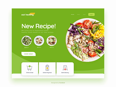 Eat Healthy Food Ingredients UI Design cooking figma green healthy healthyfood home prototyping salad uidesign uiinspiration vegetables websitedesign