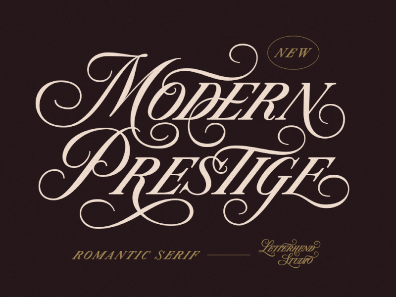 Modern Prestige - Romantic Serif curly font freebies