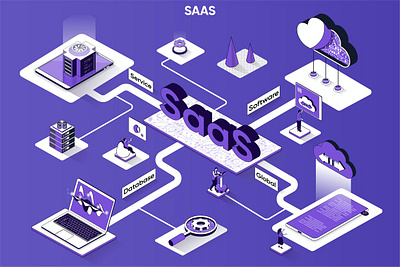 SaaS 3D Isometric Web Banner 3d animation 3d art 3d character 3d illustration agency app concept conceptual flat illustration isometric isometric design landing landing page page process strategy technology vector web