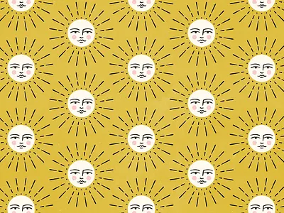 Sunshine Pattern feminine illustration pattern sky summer sun sunshine tattoo texture vintage