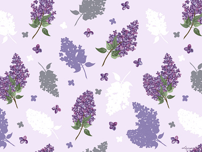 Lilac pattern bloom blossom botanical botanical pattern design floral floral pattern flowers illustration lilac lilac illustration lilac pattern pattern purple seamless spring springtime tenderness vector violet