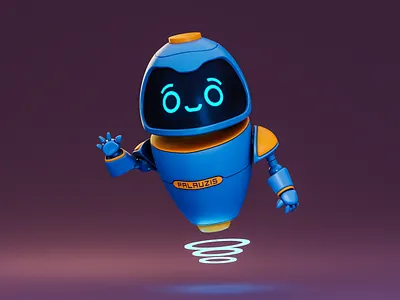 Little detective robot 3d blender3d character character design detective render robot