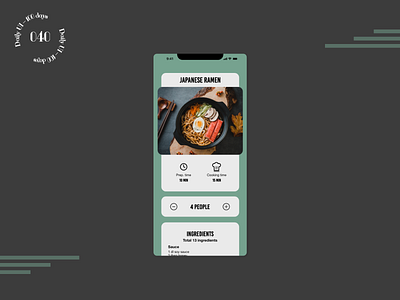 Daily UI Challenge #040 / Recipe app design daily 100 challenge daily ui food recipe ui