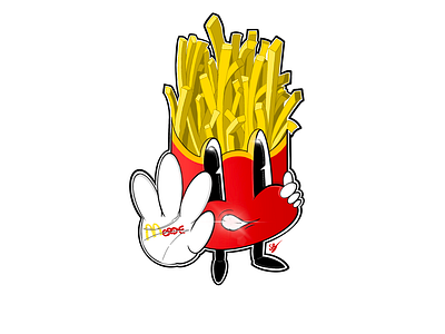 the anarchic fry 30s art cartoon cartoon character cartoon illustration chips frites fry illustration procreate procreate art