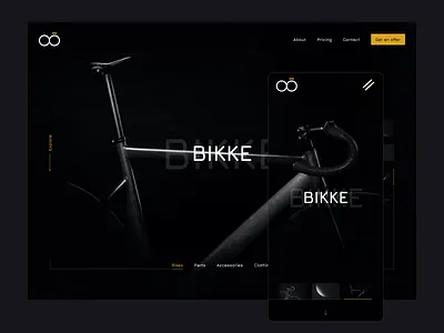 Bikke agency bike design desktop landingpage mobile ui ux website