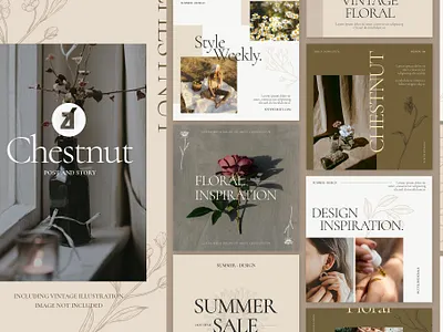 Chestnut social media graphic templates blog canva class course download ebook graphic instagram instagram stories instagram template media online print social social media template vintage webinar workshop