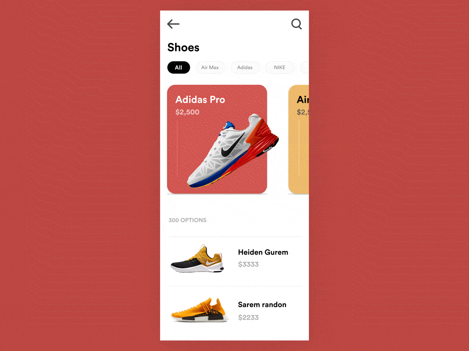Shoes app Animation animation app design ios apps uiux