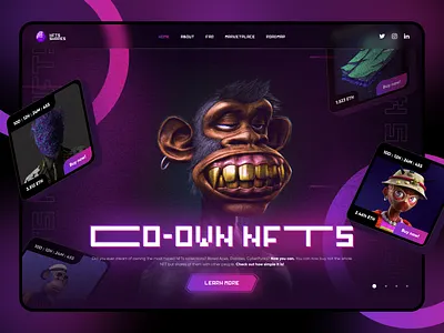 NFTs Fractionalization Platform collection dark neon nft nfts purple