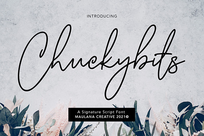 Chuckybits Fancy Signature Script Font digitalart font handwrittenfont scriptfont typography