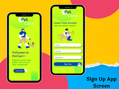 DailyUI#001-Sign Up branding dailyui dailyui 001 dailyuichallenge design pet care signup screen ui