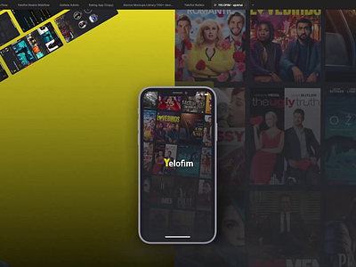 Yelofim Movie Streaming App animation app design mobile app design ui uiux ux webapp