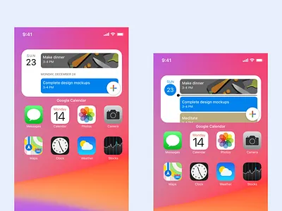 Google Calendar Widget calendar ios widget