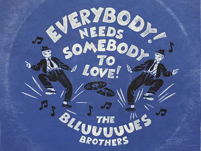 THE BLUES BROTHERS blues blues brothers character chicago illustration label movie music print record retro rock rock and roll screen print vintage vynil