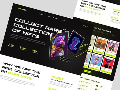 NFT Marketplace Website binance bitcoin blockchain crypto wallet crypto website cryptocurrency digital art futuristic holographic nft nft art nft marketplace nft music nft ui nft web nft website token trade web design web3