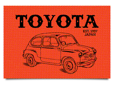 Retro 1950s design dribbbleweeklywarmup halftone identity toyota weekly challenge