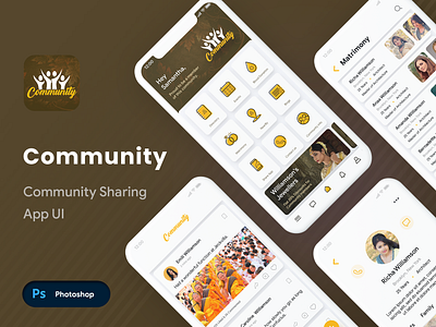 Community App UI Kit | Social App UI Kit | Society App UI Kit app design app ui app ui ki app ui kit application clone app design illustration samaj app ui ui design