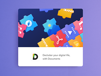 Organize your files app app store art cloud colorful design digital documents files illustration image ios logo macos music pdf productivity puzzle readdle video