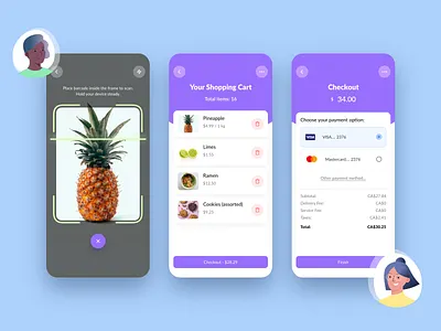 Fastly - A smart shopping checkout adobexd checkout design challenge scanner shopping ui