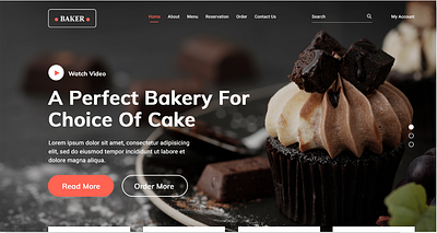 Baker-Bakery Website PSD Template bakery booking bootstrap design tempalte theme theme design website