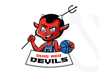 Ohio Red Devils Basketball Visual Identity basketball boy branding devil fork hell logo mascot mascot logo design ohio satan vector mascot