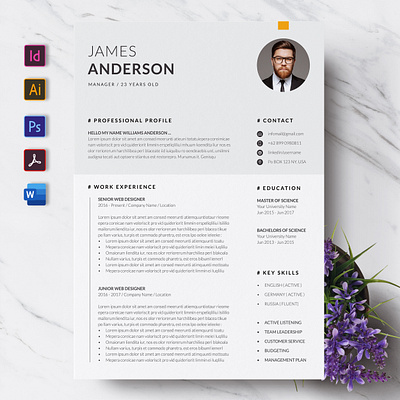 CV a4 clean cover letter creatiforest creative curriculum vitae cv cv design minimal resume template