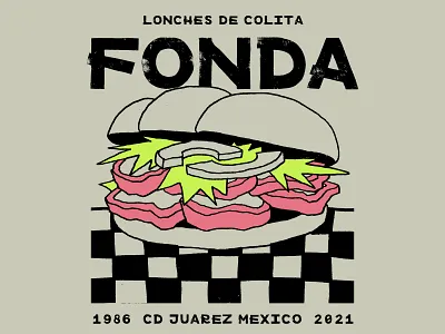 Lonches de Colita butt custom font design font food hand drawn handmade illustration juarez linocut lonchedecolita menu mexico pattern sandwich turkey