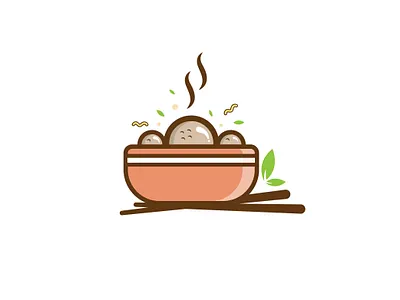 Meatball Illustration design branding cartoon catcartoon mascot design illustration logo logo brand cartoon illustration logo illustration logomaker logobusiness logodesign vector