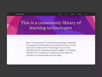 Ethical Edtech Landing Page blobs clean edtech flat landing page minimal mockup ui web