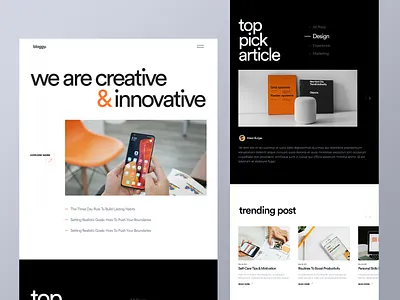 Bloggy - Blog Website agency website article blog post branding creative design landingpage product typography ui ux web website
