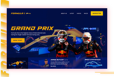 Formula 1 Landing Page Concept 2020 trend banner design clean ui design flat design formula1 high fidelity homepage design landing page minimal mockup modern design racing racing car reservation ui user experience user interface ux wireframe