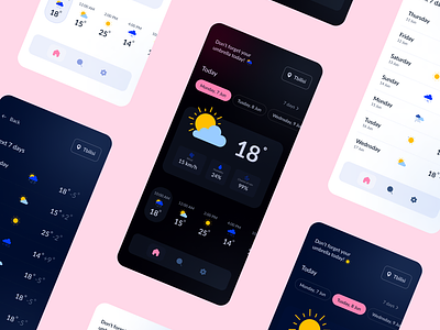 weather app app clean forecast minimalist mobile app modern rain simple sun ui weather weather prediction