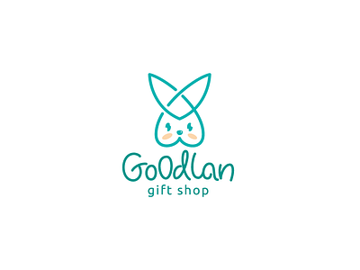 Goodlan character cute ears gifts hare heart logo logotype love modern monoline rabbit