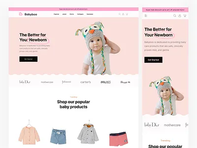 Babyboo Web KIT 🍼 baby baby care baby shop baby store pink pinky responsive responsive design responsive web design responsive website responsive website design ui kit web web design web kit website website concept website design websites wordpress