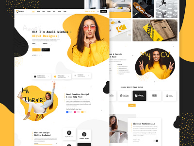 Nimbus creative designer homepage illustration personal portfolio resume resume cv ui uiux unique vcard