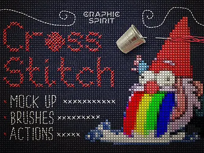 Cross Stitch Photoshop Action actions add on brushes canvas cross cross stitch design effect embroidery fonts free mock up mockup patterns photoshop stitch styles template textures thread