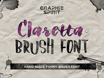 Claretta Brush Ink Font art artistic awesome best bold brush calligraphy commercial use cute download font grunge hand handmade handwritten ink ligatures made script written