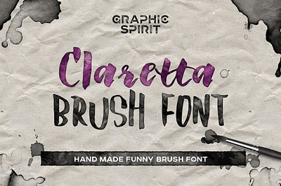 Claretta Brush Ink Font art artistic awesome best bold brush calligraphy commercial use cute download font grunge hand handmade handwritten ink ligatures made script written