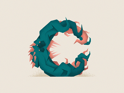 Monstography - C character font icon illustration minimal monster type typedesign typeface typography vector