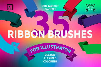 Vector Ribbon Brushes Illustrator adobe ai banner brush brushes color coloring design download elegant flat flexible hd illustrator pack retro ribbon style vector vintage