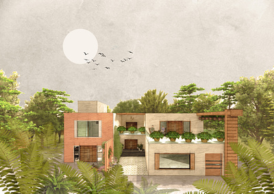 RESIDENCE architecture elevation illustration