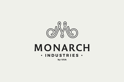 Monarch Industries branding craft custom design display headfonts icon illustration industrial logo monarch industries monarchy professional vector work